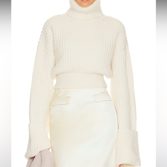 Helsa Esti Turtleneck Chunky Knit Sweater in Ivory - Picture 1 of 6